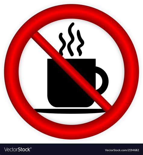 No Coffee Cup Sign Royalty Free Vector Image Vectorstock