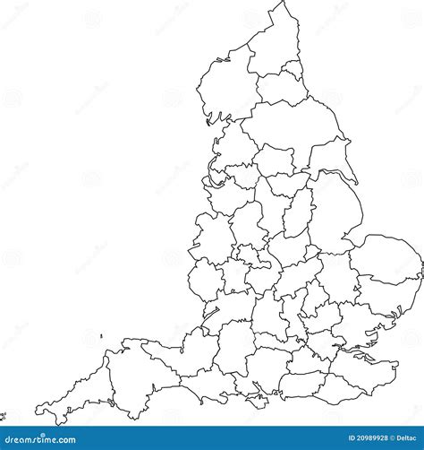 Blank Outline Map Of England