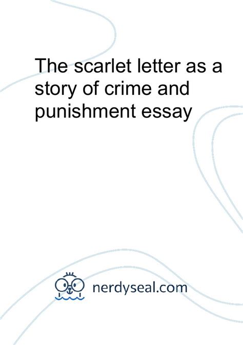 the scarlet letter as a story of crime and punishment essay 673 words nerdyseal