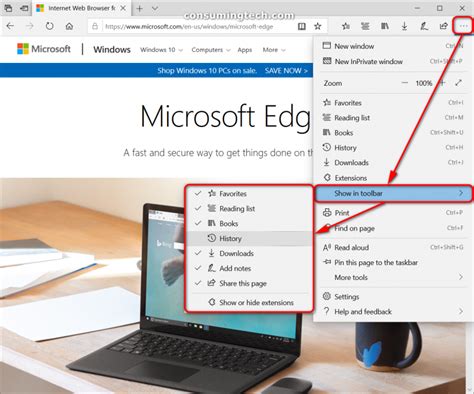 Add Or Remove Icons In Microsoft Edge Toolbar In Windows 10 Tutorials