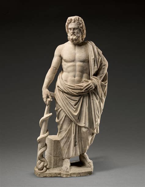 A Roman Marble Figure Of Asklepios Circa 2nd Century Ad Ancient