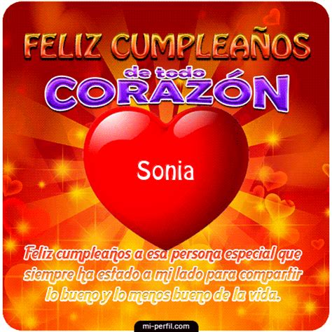 🎂feliz Cumpleaños De Todo Corazón Sonia