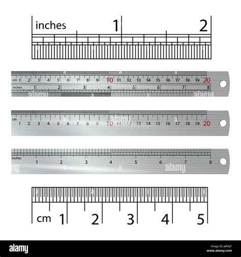 Metric Imperial Rulers Vector Centimeter And Inch Measure Tools