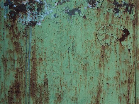 Old Rusty Painted Metal Texture With Green Paint Grunge And Rust