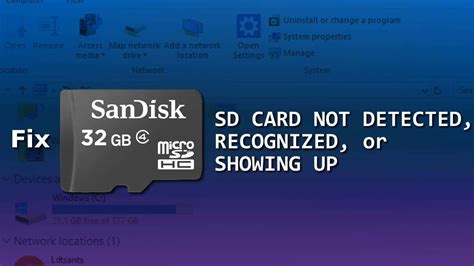 There's a chance that the issue with your sd card not being detected is caused by a software error. Fix SD Card Not Detected or Showing on Windows, Android ...