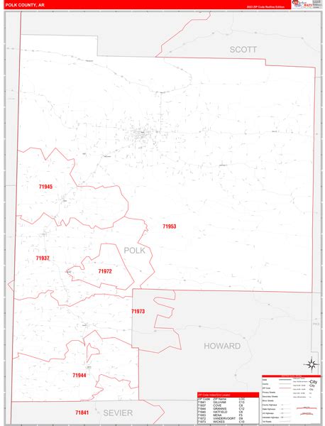 Wall Maps Of Polk County Arkansas