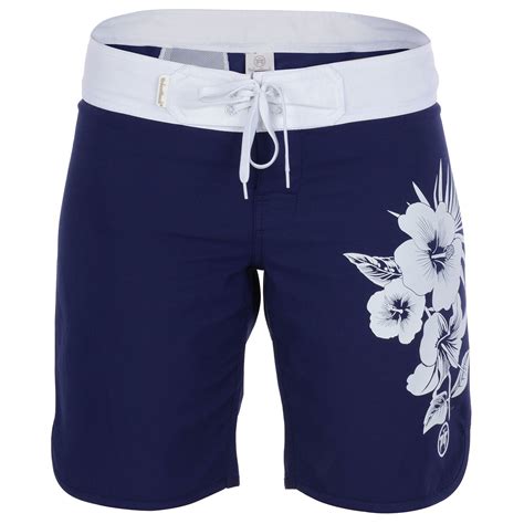 Womens Navy Long Board Shorts Widemouth Free Delivery Over Urban Beach