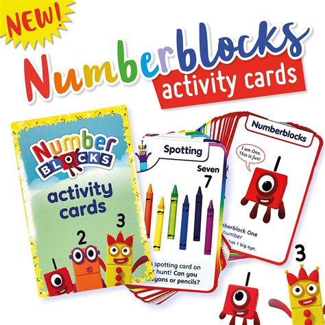 Mathematics Cbeebies Numberblocks 52 Activity Cards 3 New Number Blocks