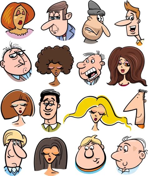Cartoon People Characters Faces Stock Photo 14066785 Panthermedia