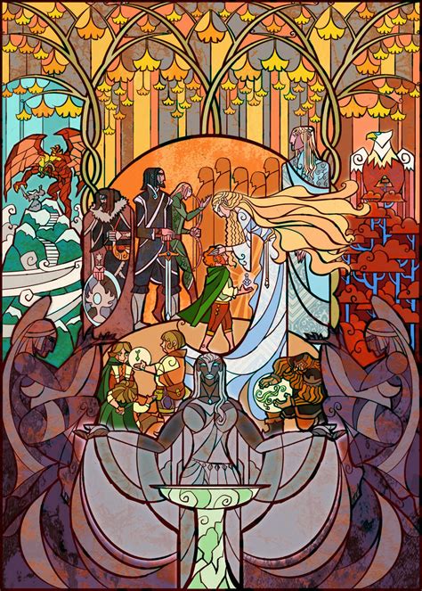 Geek Art Gallery Illustration Lord Of The Rings Stained Glass