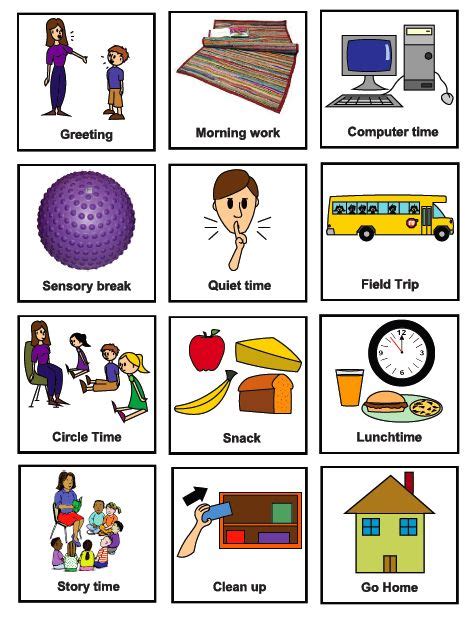 Daily routine picture charts looking for some awesome daily routines for kids? visuals for ASD | Visual schedule preschool, Visual ...