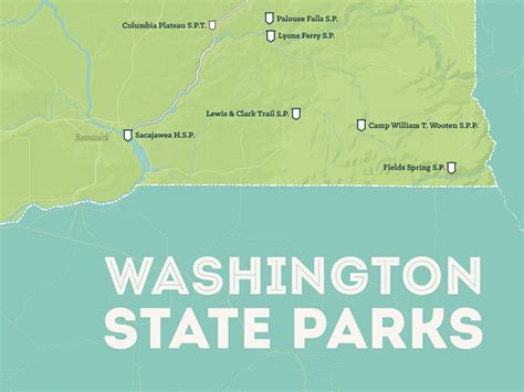 Washington State Parks Map 18x24 Poster Best Maps Ever