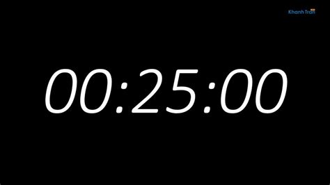 25 Minutes Countdown Timer With Alarm Sound ⏰ Free Download Youtube