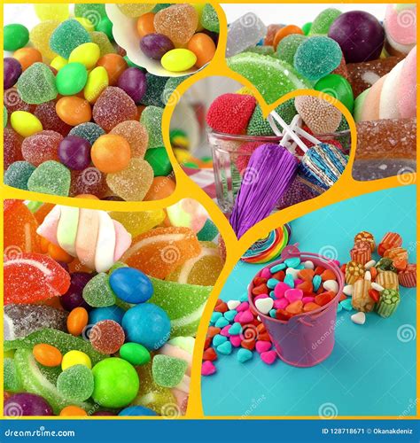 Candy Sweet Lolly Sugary Collage Stock Image Image Of Assorted