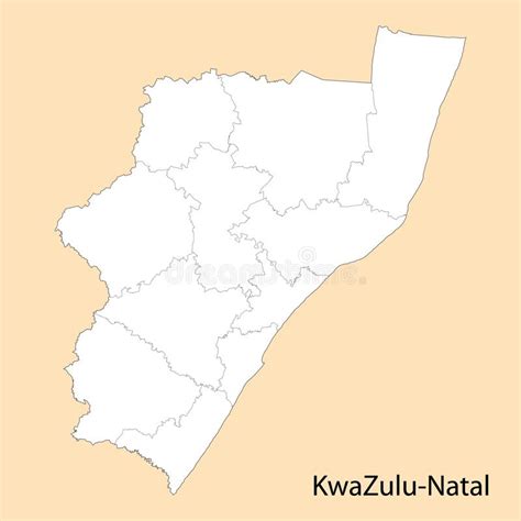 High Quality Map Of Kwazulu Natal Is A Region Of South Africa Stock