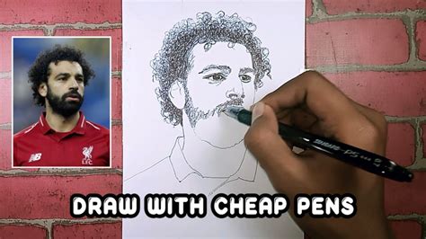 How To Draw Mohamed Salah Very Easy Draw With A Pen Youtube