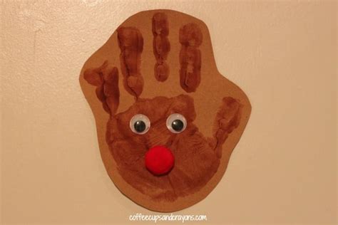 Diy Reindeer Handprint Ornament Craft For Kids Handprint Christmas
