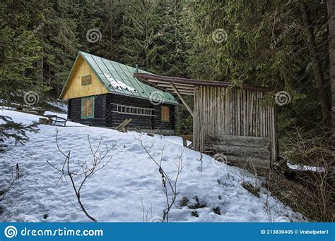 Wooden Hut Ilanovska Valley Low Tatras Mountains Slovakia Stock