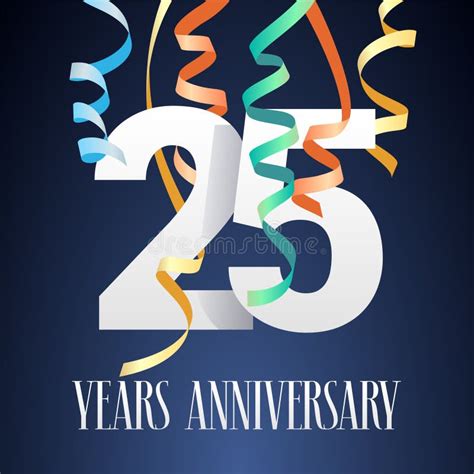 25 Años Del Aniversario De La Celebración De Icono Del Vector Logotipo
