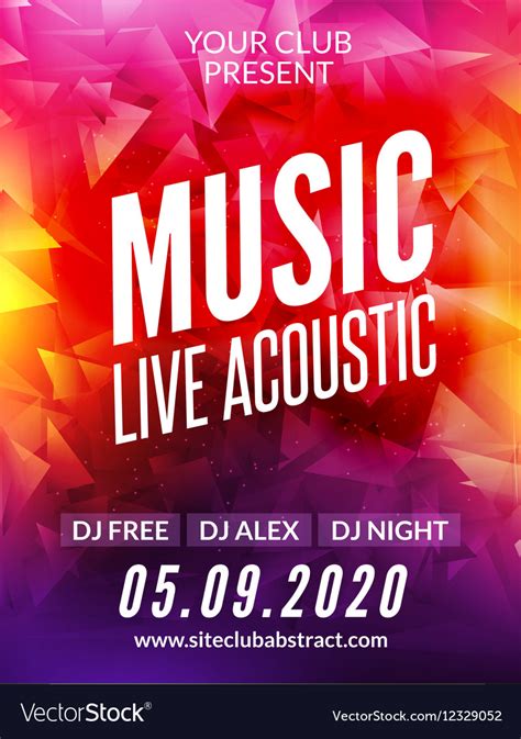 Live Music Acoustic Poster Design Temple Show Vector Image
