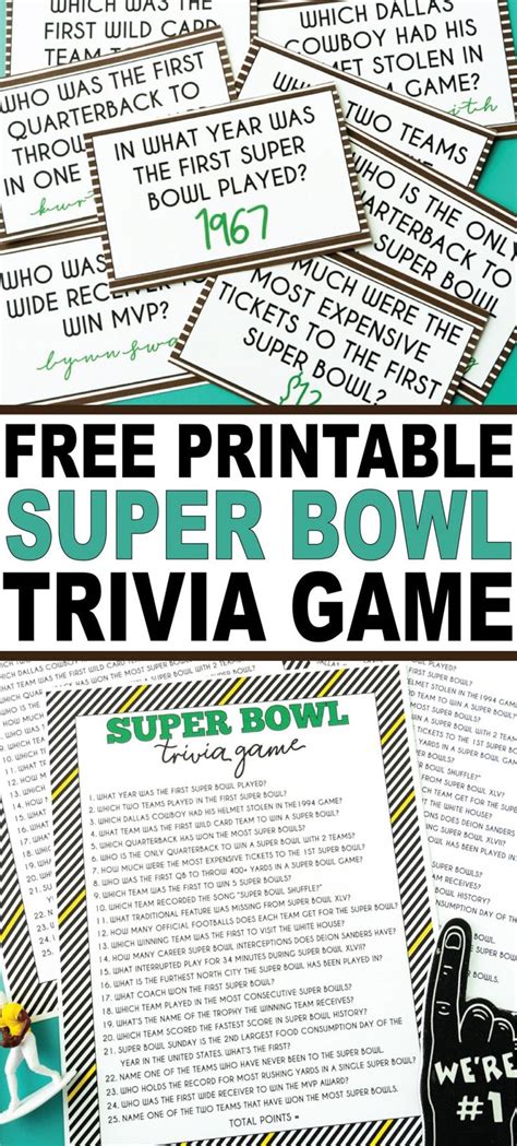 Free Printable Super Bowl Trivia Game In 2021 Super Bowl Trivia Free