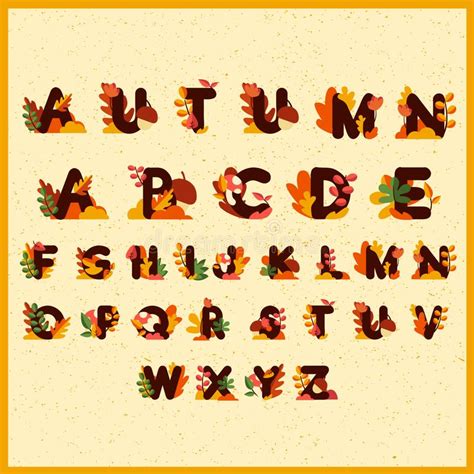 Cute Alphabet For Autumn Seasons Stock Vector Illustration Of Font