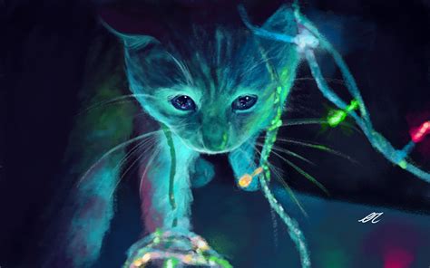 Neon Cat Artwork Hd Artist 4k Wallpapers Images