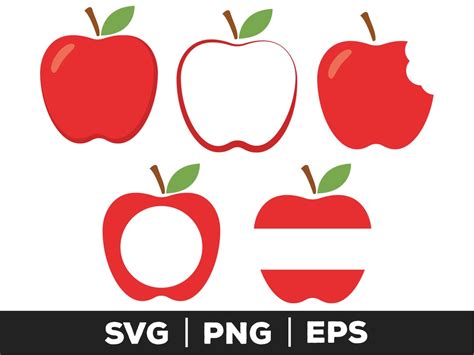 Apple Svg Apple Clipart School Svg Silhouette Cut Files Cricut Files