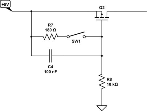 Power Supply Push Button Controlled Pmos High Side Switch Circuit
