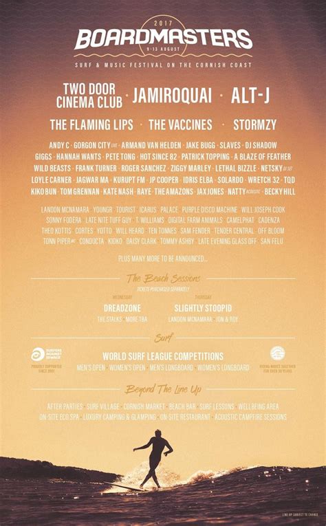 Boardmasters Festival 2017 Lineup Boardmasters Boardmasters Festival