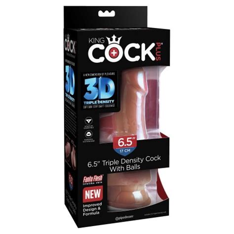 King Cock Plus 65 Triple Density Cock With Balls Tan Sex Toys At