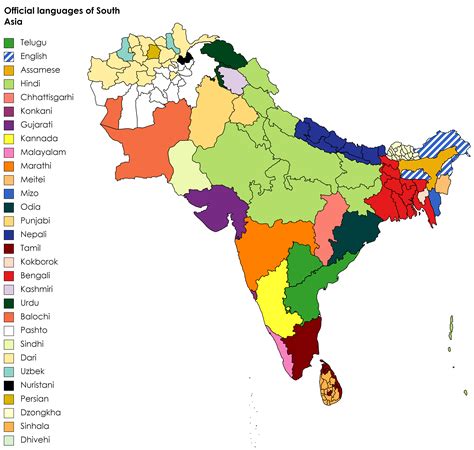 official languages of south asia r mapporn