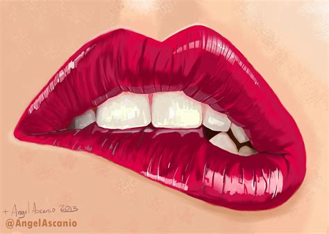 Labios Mordidos Lip Bite By Angelascanio On Deviantart