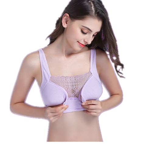 Push Up Wireless Lace Bra Cotton Maternity Nursing Bra Feeding For