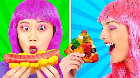 Gummy Food Vs Real Food Challenge Funny Challenges For Foodies By 123 Go Genius Youtube