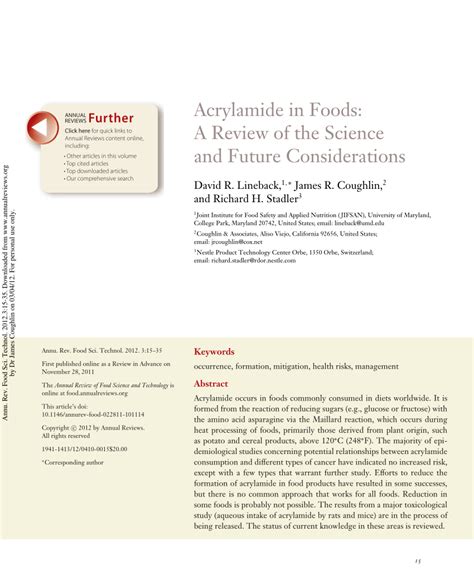In view of reports written about the neurotoxic, genotoxic and carcinogenic effects of acrylamide, it was considered that the presence of this substance in food products might pose a risk for human health. (PDF) Acrylamide in Foods: A Review of the Science and ...