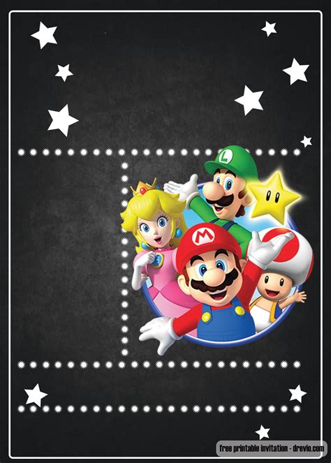 Super Mario Invitations Template Free - Printable Templates