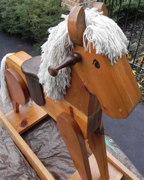 Large Wooden Rocking Horse Adult Size Hand Made Lot 120010