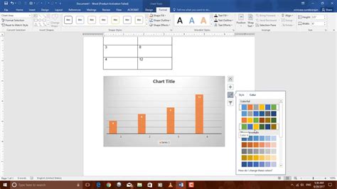 How To Create Graph In Word 2016 Youtube
