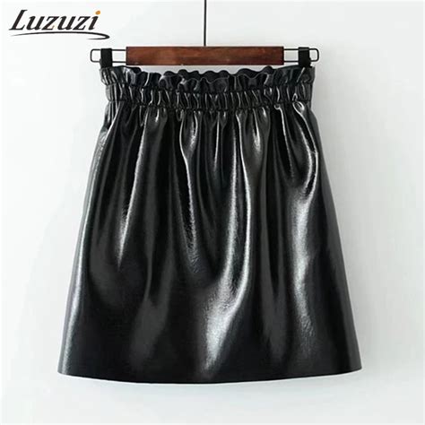 winter black pu leather skirts womens skirts england style mini pencil skirt latest fashion
