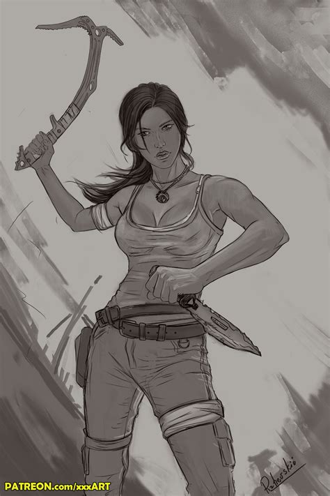 Lara Croft Sketch By Rzhevskii Hentai Foundry