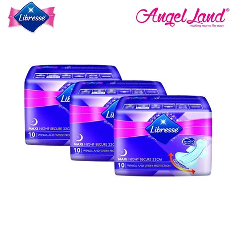 The pad is made from cottony softness with. Libresse Maxi Night Secure Wing (32cm x 10 Pads x 3 Packs ...