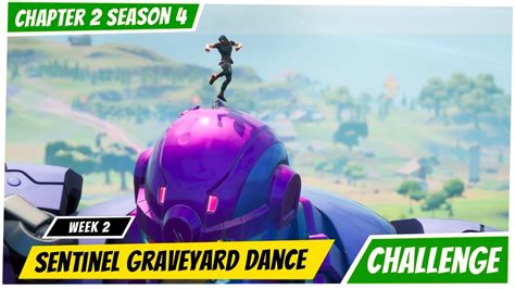 Fortnite Challenges Guide Dance On Top Of Different Sentinel Heads At