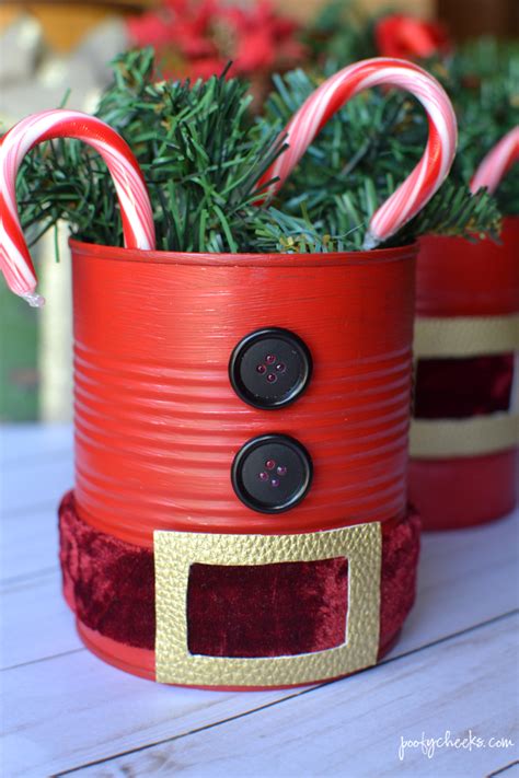 Santa Cans Repurpose Tin Cans Into Santa Decorations Diy Christmas