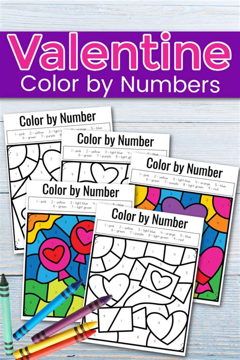 Valentines Color By Number Worksheets Worksheets For Kindergarten