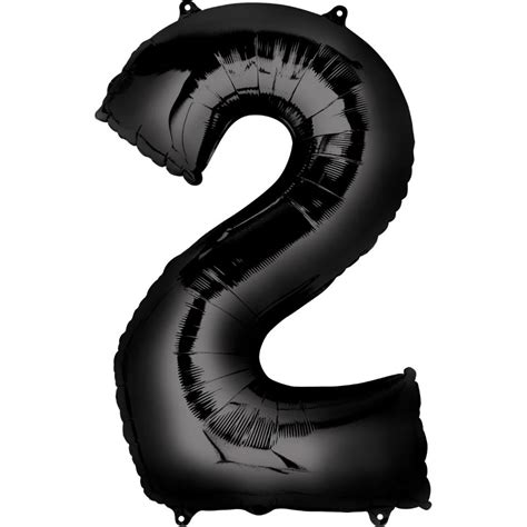 Black Number 2 Balloon 86cm Number Balloons Who Wants 2 Party