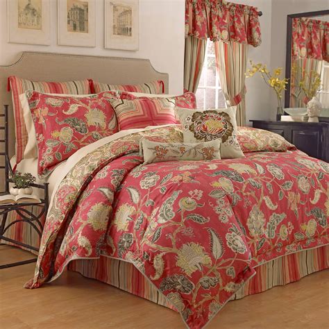 Waverly Eastern Myth Radish 4pc Queen Comforter Set Home Bed And Bath