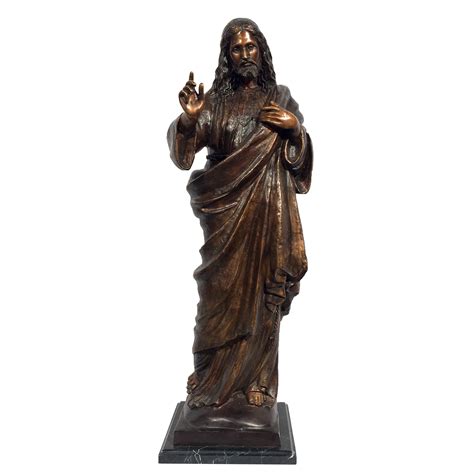 Bronze Jesus With Raised Hand Sculpture Metropolitan Galleries Inc