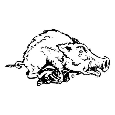 Arkansas Razorbacks Logo Outline Sketch Coloring Page