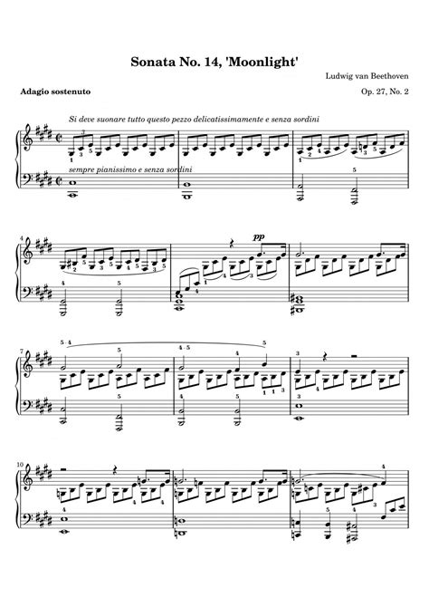 Moonlight Sonata No 14 By Ludwig Van Beethoven
